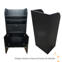 Ver imagem 2 de Balcão para Atendimento Pequeno para Computador K com Prateleira para Teclado: Preto