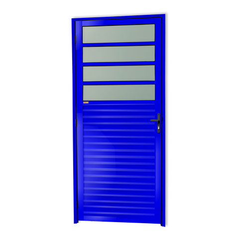Porta de Cozinha Alumínio 86 Dir. V.Boreal Azul Brimak