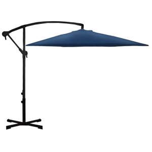 Ombrelone Lateral 3m Mor Bora Bora Azul com Manivela e Proteção 35 Fps