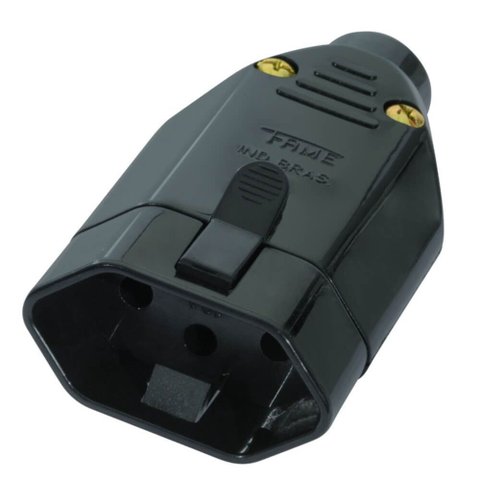 Plugue Fêmea 2p+t 10a Preto - 2146 - Fame Plugue Femea 2p+t 10a Preto Ref.2146 Fam Fame