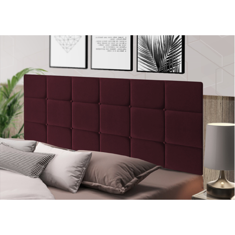 Cabeceira Painel Estofada Casal 1,60x55  Dobrável Nicole Vinho