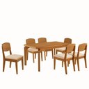 Ver imagem 2 de Conjunto Sala de Jantar Mesa Dublin Tampo em MDF e 6 Cadeiras Cleo Yescasa