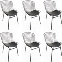 Ver imagem 1 de Kit 6 Cadeiras BERTÓIA preta tubular - Poltronas do Sul