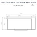 Ver mais imagens de Cuba Dupla Cozinha Farm Sink Quadratta 87 cm Estilo Fazenda Avental