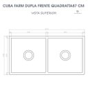 Ver imagem 6 de Cuba Dupla Cozinha Farm Sink Quadratta 87 Cm Estilo Fazenda Avental