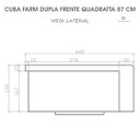 Ver imagem 7 de Cuba Dupla Cozinha Farm Sink Quadratta 87 Cm Estilo Fazenda Avental