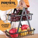Ver imagem 6 de Fruteira Cesto Duplo Aramado Cozinha Fruta Legumes Mesa Bancada Multiuso Moderno Escritorio Armario 