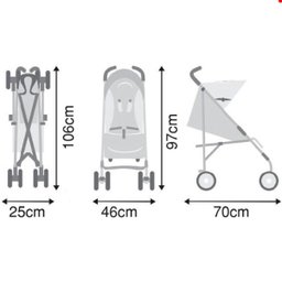 Carrinho de Bebê Guarda-Chuva Burigotto Oi Blue Black A Partir de 6 Meses Até 15Kg - 5