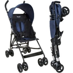 Carrinho de Bebê Guarda-Chuva Burigotto Oi Blue Black A Partir de 6 Meses Até 15Kg - 1