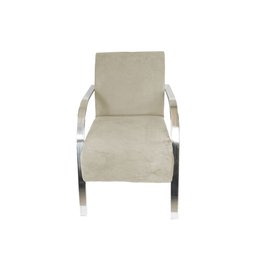 Poltrona Decorativa com Braços de Alumínio - Creme - 3