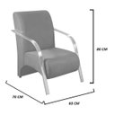 Ver imagem 2 de Poltrona Decorativa com Braços de Alumínio - Marrom-corino