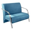 Ver imagem 1 de Poltrona Namoradeira 2 Lugares com Braços em Alumínio - Azul Aço