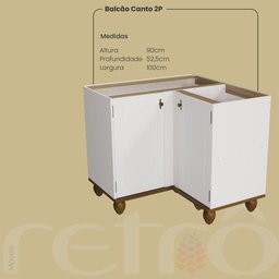 Balcão Retrô Canto 2p Off White-nogueira Cozinha - 2