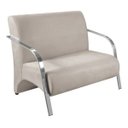 Ver imagem 1 de Poltrona Namoradeira 2 Lugares com Braços em Alumínio - Bege Claro