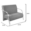 Ver imagem 3 de Poltrona Namoradeira 2 Lugares com Braços em Alumínio - Branco Corino