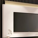 Ver imagem 4 de Painel Tv 85 Pol Nobre e Rack Bancada Ária Off/champanhe - Hb Móveis