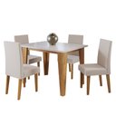 Ver imagem 2 de Mesa de Jantar 4 Lugares Latina Mel/Blonde/Linho Bronze - Viero Móveis