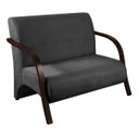 Ver imagem 1 de Poltrona Namoradeira 2 Lugares com Braços em Madeira - Cinza