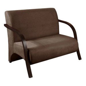 Poltrona Namoradeira 2 Lugares com Braços em Madeira - Marrom