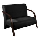 Ver imagem 1 de Poltrona Namoradeira 2 Lugares com Braços em Madeira - Preto