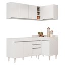 Ver imagem 2 de Armário de Cozinha Modulado de Canto Esquerdo 4 Peças Cp46 Balcão sem Tampo Branco - Lumil Lumil Móv