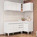 Ver imagem 1 de Armário de Cozinha Modulado de Canto Esquerdo 4 Peças Cp46 Balcão sem Tampo Branco - Lumil Lumil Móv