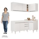 Ver imagem 5 de Armário de Cozinha Modulado de Canto Esquerdo 4 Peças Cp46 Balcão sem Tampo Branco - Lumil Lumil Móv