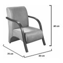 Ver imagem 2 de Poltrona Decorativa com Braços em Madeira - Marrom Corino