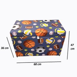Puff Baú 68cm - Bola - 100% Mdf - com Pistão Á Gás - 5