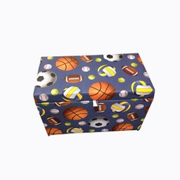 Puff Baú 68cm - Bola - 100% Mdf - com Pistão Á Gás - 2