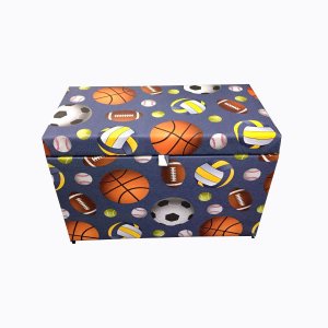 Puff Baú 68cm - Bola - 100% Mdf - com Pistão Á Gás