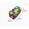 Puff Baú Autismo Infantil 68cm - Quebra Cabeça - 100% Mdf - com Pistão Á Gás - 7
