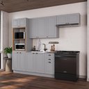 Ver imagem 1 de Armário de Cozinha Modulada Compacta Fidelitá Nara 100% MDF 4 Peças 270cm 12 Portas 2 Gavetas sem