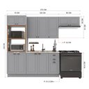 Ver imagem 4 de Armário de Cozinha Modulada Compacta Fidelitá Nara 100% MDF 4 Peças 270cm 12 Portas 2 Gavetas sem