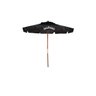 Ombrelone em Madeira 2,40m Ø Praia Piscina Pesca com Abas - Preto - 1