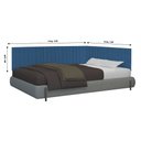 Ver imagem 3 de Conj Cabeceira Casal Ripada Estofada Canto 1.40 Suede Azul