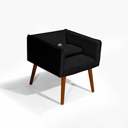 Poltrona Destak Suede Redenobre Cor:preto; - 4