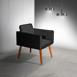 Poltrona Destak Suede Redenobre Cor:preto; - 2