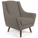 Ver imagem 2 de Poltrona Decorativa Fixa com Puff Pés de Madeira Juliet D02 Veludo Bege Escuro C-68 - Lyam Decor