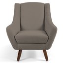 Ver imagem 3 de Poltrona Decorativa Fixa com Puff Pés de Madeira Juliet D02 Veludo Bege Escuro C-68 - Lyam Decor