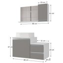 Ver imagem 4 de Kit Gabinete Banheiro Completo com Armário Cuba Espelheira Cross 80cm