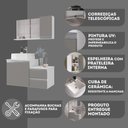 Ver imagem 5 de Kit Gabinete Banheiro Completo com Armário Cuba Espelheira Cross 80cm