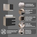 Ver imagem 4 de Conjunto Gabinete Banheiro Completo Prisma 60cm - Madeirado/preto