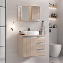 Ver imagem 1 de Conjunto Gabinete Banheiro Completo Prisma 60cm - Madeirado Inteiro