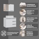 Ver imagem 4 de Conjunto Gabinete Banheiro Completo Prisma 60cm - Branco Inteiro