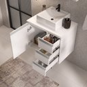 Ver imagem 3 de Conjunto Gabinete Banheiro Completo Prisma 60cm - Branco Inteiro