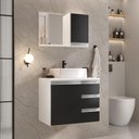 Ver imagem 1 de Conjunto Gabinete Banheiro Completo Prisma 60cm