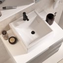 Ver imagem 2 de Conjunto Gabinete Banheiro Completo Prisma 60cm - Branco / Cinza