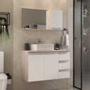 Ver imagem 1 de Conjunto Gabinete Banheiro Completo Prisma 80cm