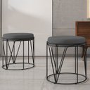 Ver imagem 2 de Kit 3 Puffs Decorativo Aramado Preto Zaya L02 Suede Cinza
